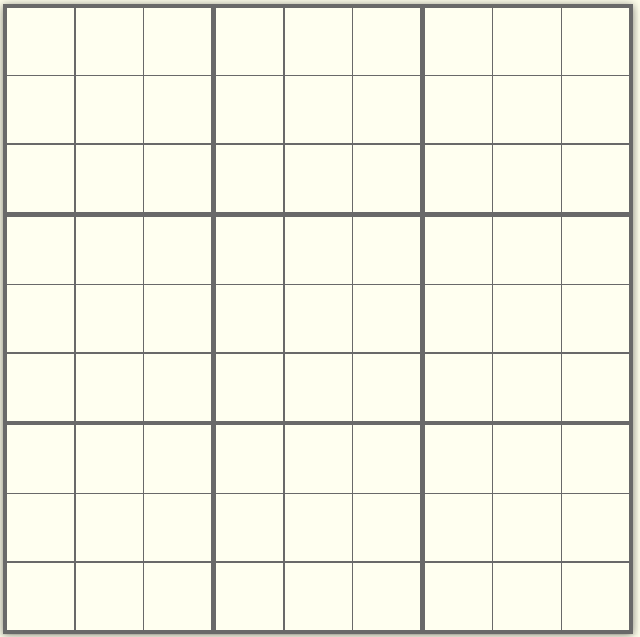 Blank Sudoku Board